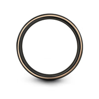anniversary presents for him – hog engraving on black & rose gold tungsten wedding band