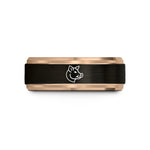 tungsten rings for men – black & rose gold tungsten hog wedding band