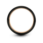 anniversary presents for him – hog engraving on black & rose gold tungsten wedding band