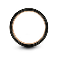 anniversary presents for him – hog engraving on black & rose gold tungsten wedding band