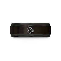 personalized rings for him – black tungsten hog wedding band