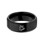 unique presents for men – black tungsten hog wedding band