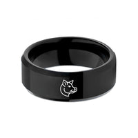 unique presents for men – black tungsten hog wedding band