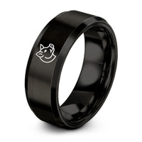 unique presents for men – black tungsten hog ring