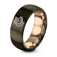 9th Wedding Gift Anniversaries for Him – gunmetal & rose gold tungsten hog ring