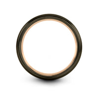 anniversary presents for him – hog engraving on gunmetal & rose gold tungsten wedding band