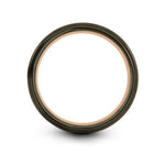 tungsten rings for men – hog engraving on gunmetal & rose gold tungsten wedding band
