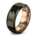 tungsten rings for men – gunmetal & rose gold tungsten hog ring