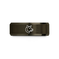 anniversary presents for him – gunmetal & rose gold tungsten hog wedding band