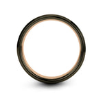 unique presents for men – hog engraving on gunmetal & rose gold tungsten wedding band