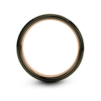 unique presents for men – hog engraving on gunmetal & rose gold tungsten wedding band