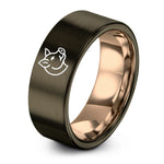 anniversary presents for him – gunmetal & rose gold tungsten hog ring