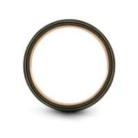 personalized rings for him – hog engraving on gunmetal & rose gold tungsten wedding band