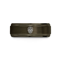 unique presents for him – gunmetal & gold tungsten sugar skull calavera wedding band