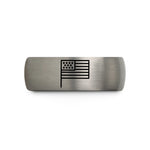 tungsten ring for men – black & gray tungsten usa flag wedding band