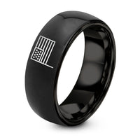 9th Wedding Gift Anniversaries for Him – black tungsten usa flag ring