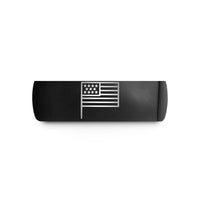 engraved rings for couples – black tungsten usa flag wedding band