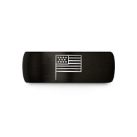 stylish rings for men – black tungsten usa flag wedding band