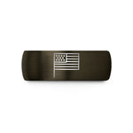 engraved rings for couples – gunmetal & black tungsten usa flag wedding band