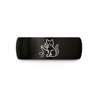 unique present for wife – black & rose gold tungsten cat string wedding band