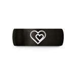 unique wedding anniversary present – black tungsten double heart wedding band