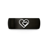 unique wedding anniversary present – black tungsten double heart wedding band