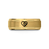 tungsten wedding band women – gold tungsten double heart wedding band