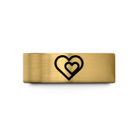 best present idea women – gold tungsten double heart wedding band