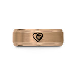 unique wedding anniversary present – rose gold tungsten double heart wedding band