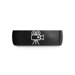 personalized presents for couples – black tungsten movie camera wedding band