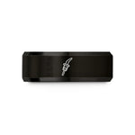 personalized rings for her – black tungsten speed pourer wedding band