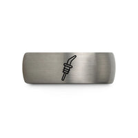 tungsten women’s wedding band – gunmetal & gray tungsten speed pourer wedding band