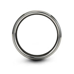 engraved tungsten rings him – antenna tower engraving on black & gray tungsten wedding band