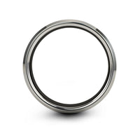 tungsten carbide rings him – antenna tower engraving on black & gray tungsten wedding band
