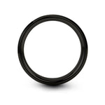 women's tungsten wedding band – rock dome engraving on black tungsten wedding band