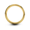 Taj Mahal Stamp – Tungsten Wedding Band, 8 mm, Gold, Black Comfort-Fit Unisex