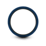 engraved rings for him – sextant engraving on black & blue & gray tungsten wedding band