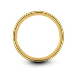 women's tungsten wedding band – rock dome engraving on gold tungsten wedding band