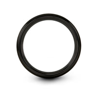 Tungsten Mens Ring BLACK And GOLD – taj mahal stamp engraving on black tungsten wedding band