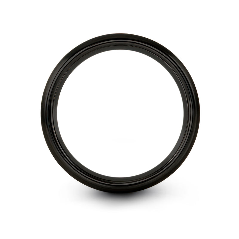Antenna Tower – Tungsten Wedding Band, 8 mm, Black Comfort-Fit Unisex