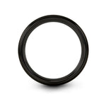 Tungsten And BLACK Rings for Men – antenna tower engraving on black & silver tungsten wedding band