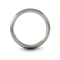 Tungsten And BLACK Rings for Men – antenna tower engraving on gray tungsten wedding band