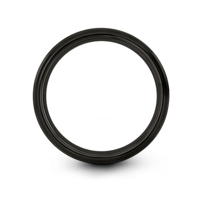 Antenna Tower – Tungsten Wedding Band, 8 mm, Black Comfort-Fit Unisex