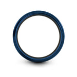 sextant engraving on black & blue & silver tungsten wedding band