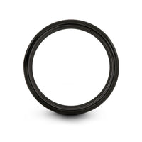 antenna tower engraving on gunmetal & black tungsten wedding band