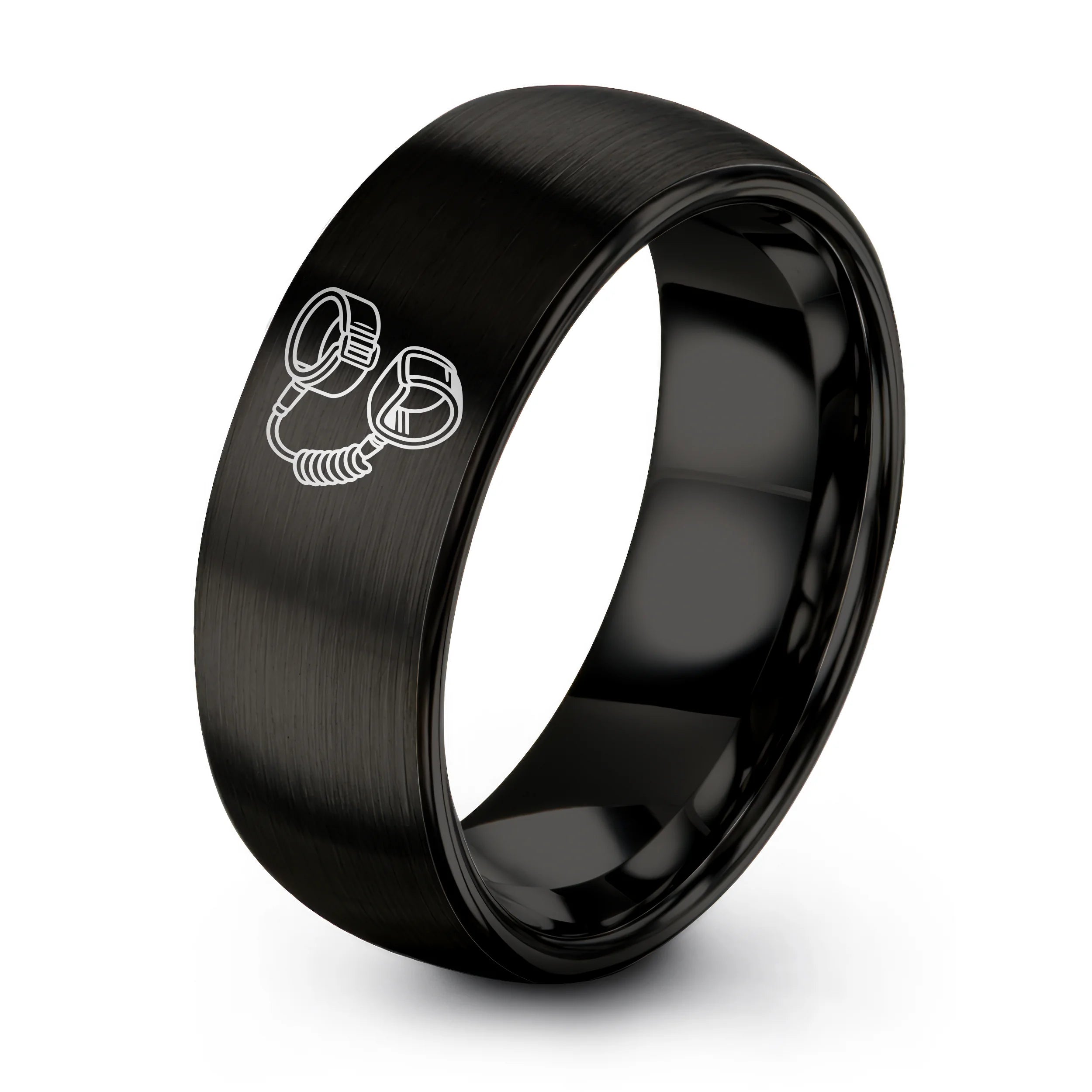 #ring styles_15 - Yellow Gold Black Tungsten