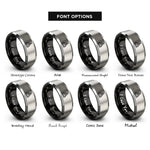 font options for inside engraving on black & gray a frame cabin rings