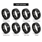 font options for inside engraving on black a frame cabin rings