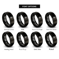 font options for inside engraving on black a frame cabin rings