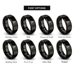 font options for inside engraving on black a frame cabin rings